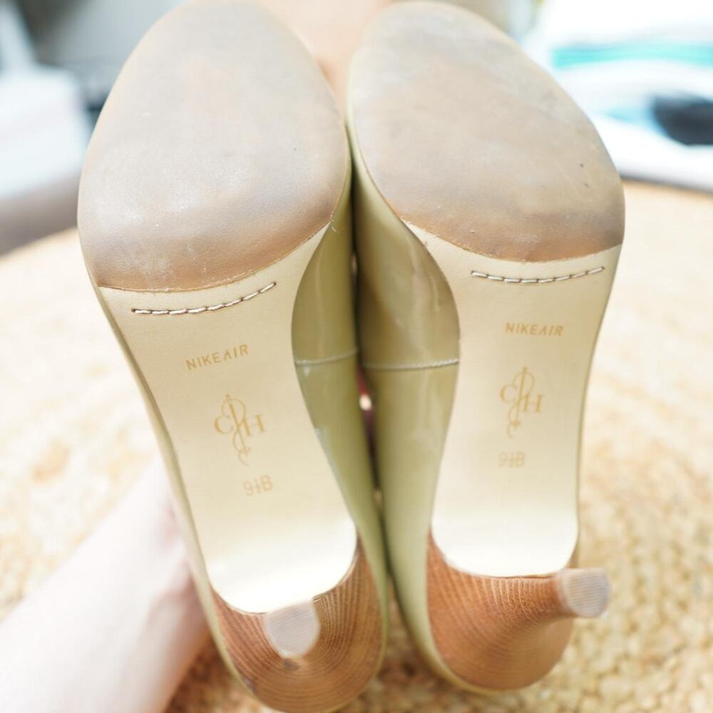 Cole Haan Nike Air Peep Toe Heels Olive 9.5B - Picture 5 of 6